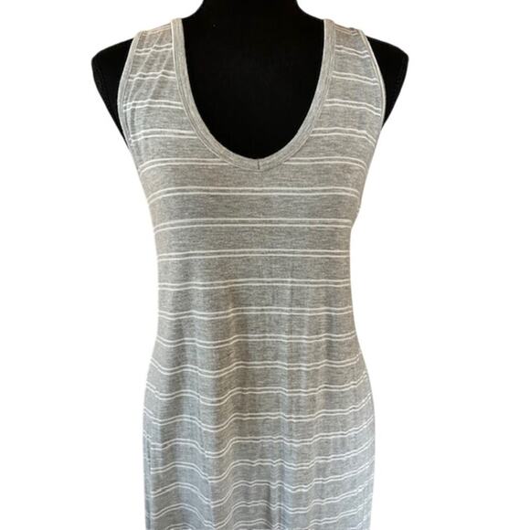 Olive & Oak Gray and White Striped Tank Maxi Dress, size XL - Picture 2 of 6